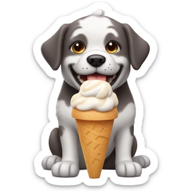 Perro comiendo helado sticker