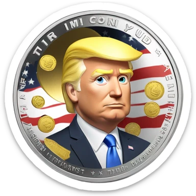 Trump virtual coin sticker