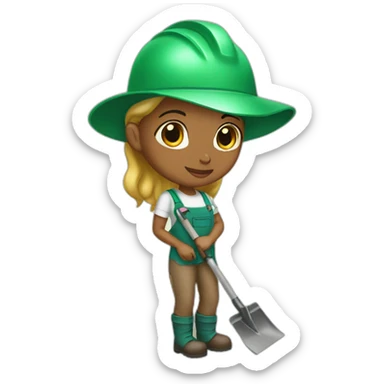 landscape gardener girl sticker