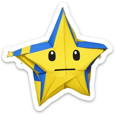 yellow star origami paper mario the origami king sticker