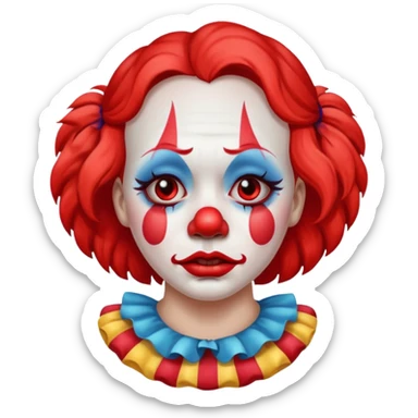clown female make up cried sticker
