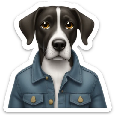 Un chien avec des vêtements  sticker