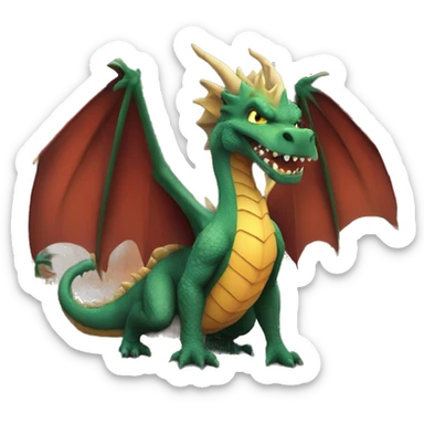 A huge dragon in the city that spits fire sticker