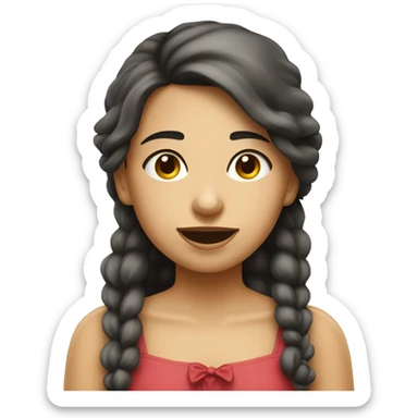 Menina com laço na cabeça mandando beijo sticker