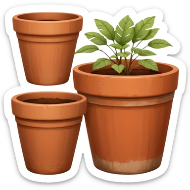 empty plant pots sticker