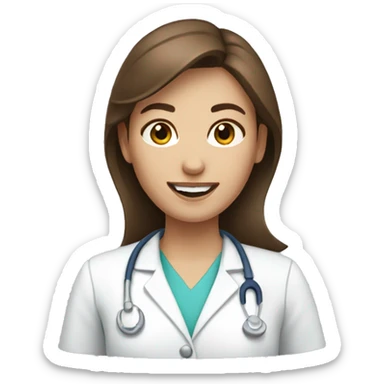 Brown haired female dentist sticker
