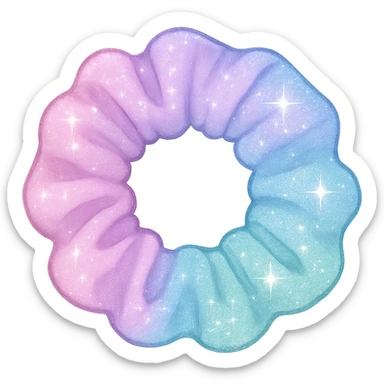 girly sparkling hair tie, pastel colors, no background sticker