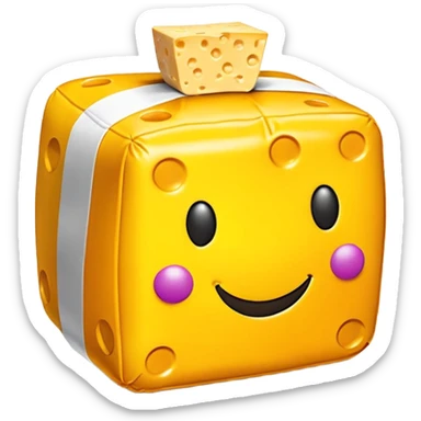 jeff koons inflatable cheddar cheese pinata sticker