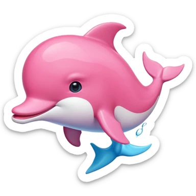 chibi pink dolphin sticker