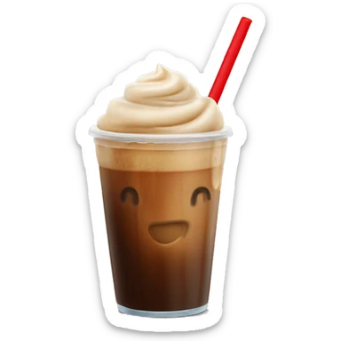ice coffee with red straw sticker