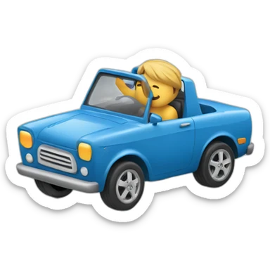 un mecanico reparando un coche sticker