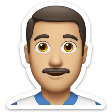 a turkish guy with dark hair and dark brown hair oval head sticker