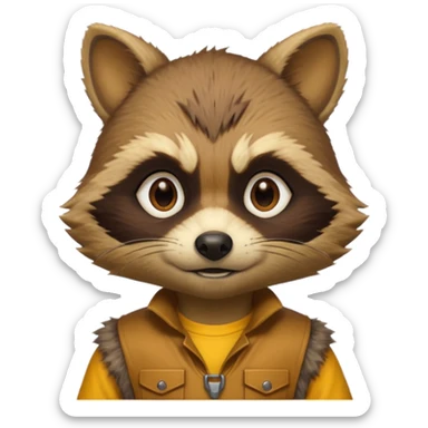 Rocket Raccoon, yellow shirt sticker