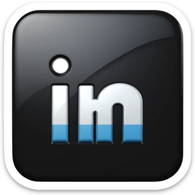 black 3d linkedin logo (the real Linkedin logo must be used) sticker