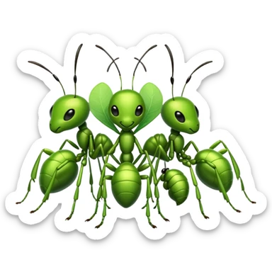 cute green ants sticker