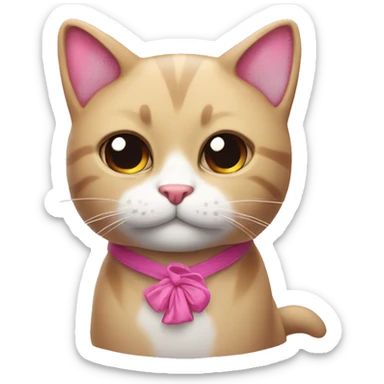 Gato com laço rosa sticker