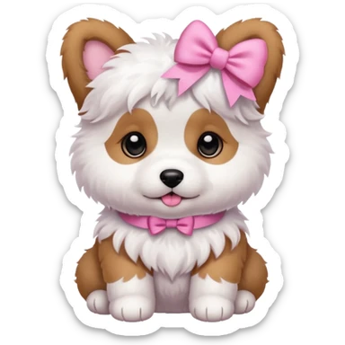 Puppy with pink bows sticker