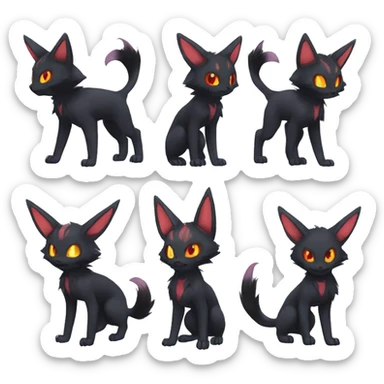 Umbreon-Litten-Espeon-Zorua-fusion-hybrid full body sticker