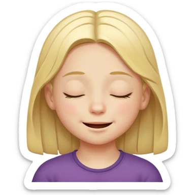child smiling with closed eyes sticker