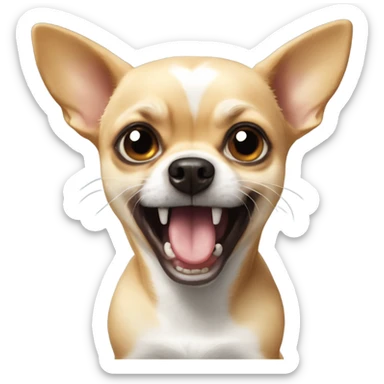 Chihuahua dog growling at Panda sticker