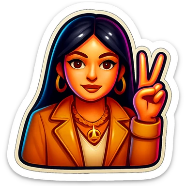 Make the same emoji but with long hair, keep the style and expression, with no background sticker