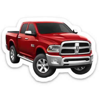 Red Big horn dodge ram with red rims sticker