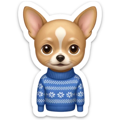 Tan chihuahua wearing a sweater sticker