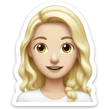 white girl applying cream on face sticker