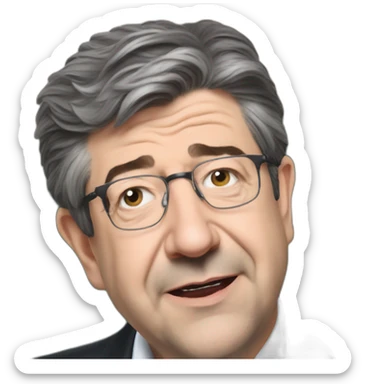 Jean Luc melenchon qui fait coucou sticker