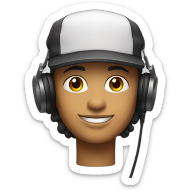  dj piel clara con  gorra sticker