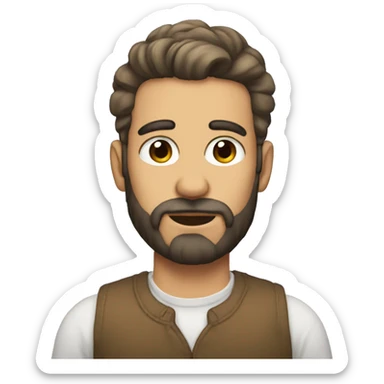 Man femboy with make up and beard sticker