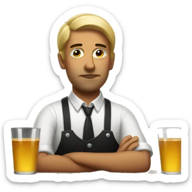 Tired bartender sticker