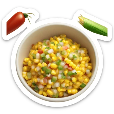 corn salsa in a bowl sticker