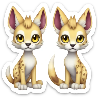 Cute Kawaii Cool Edgy Epic Ethereal Sparkly Colorful Sergal-Serval-Caracal-Vernid full body sticker