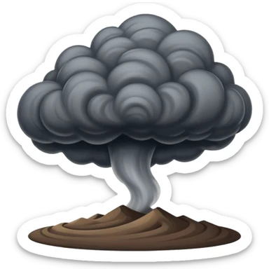 A thick dark funnel cloud sweeping across open plains. sticker