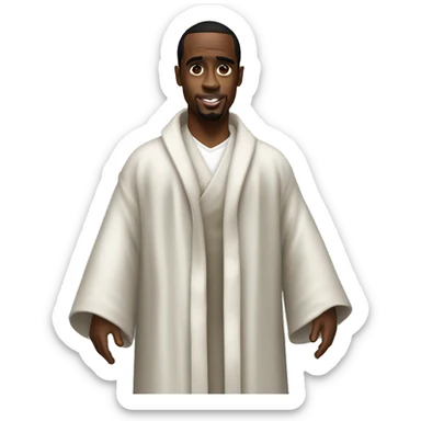 full body P. Diddy wearing a robe sticker