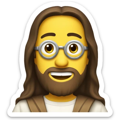 jesus in minion syle sticker