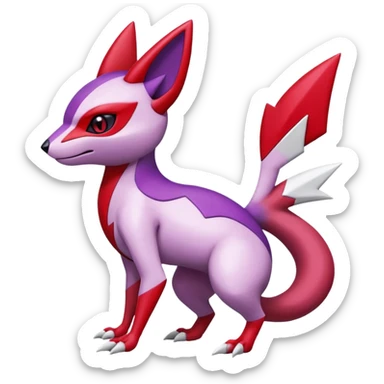 Sneasel-Zangoose-Genesect-fusion-hybrid, full body sticker