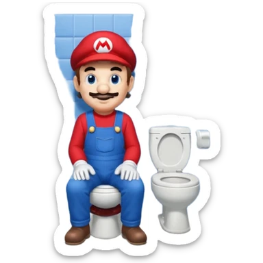 Mario dans des toilettes  sticker