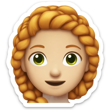 ginger girl with green eyes and a braid  sticker