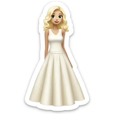 sport dinner dress white vanilla sticker