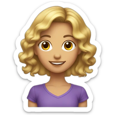 Niña de 13 años en patineta con El pelo suelto sticker