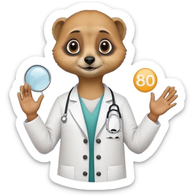 Suricate médecin avec écris "805" et "promo 2025-2030" avec un cercle rond au fnd sticker