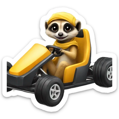 Meerkat in a go kart sticker