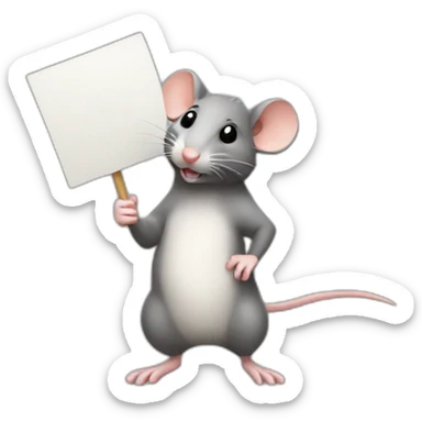 rat demonstrating holding sign sticker