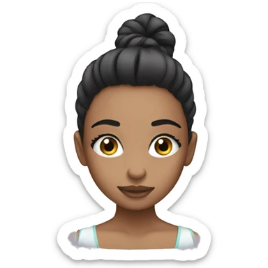 girl applying eyelashes sticker