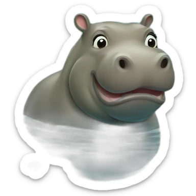 Hippopotame dans l'eau sticker