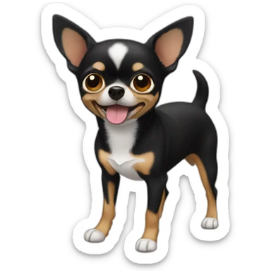 chihuahua negro ladrando sticker