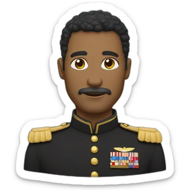 middle age man, no facial hair, black military uniform sticker