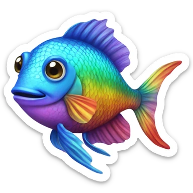 Rainbow fish sticker